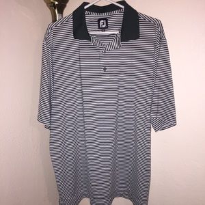 FootJoy Pine Green/White Striped Golf Polo Large
